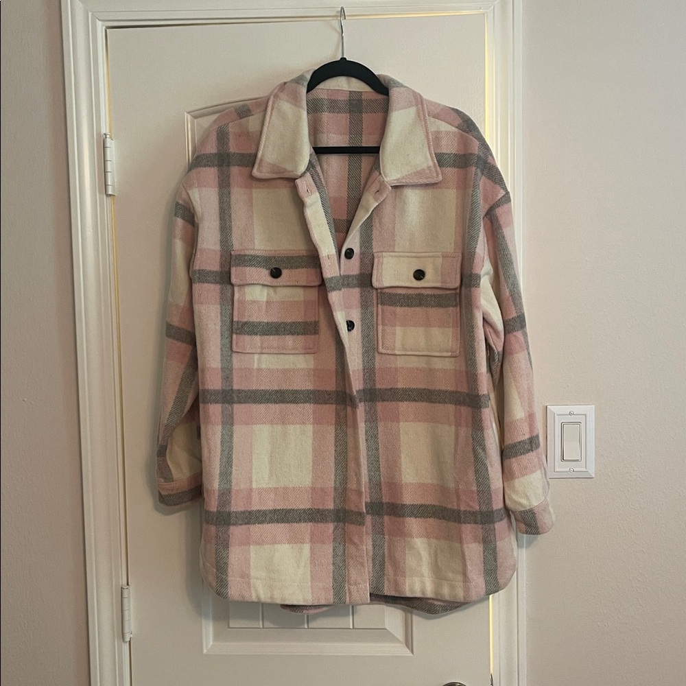 Plaid Button-Up Jacket
